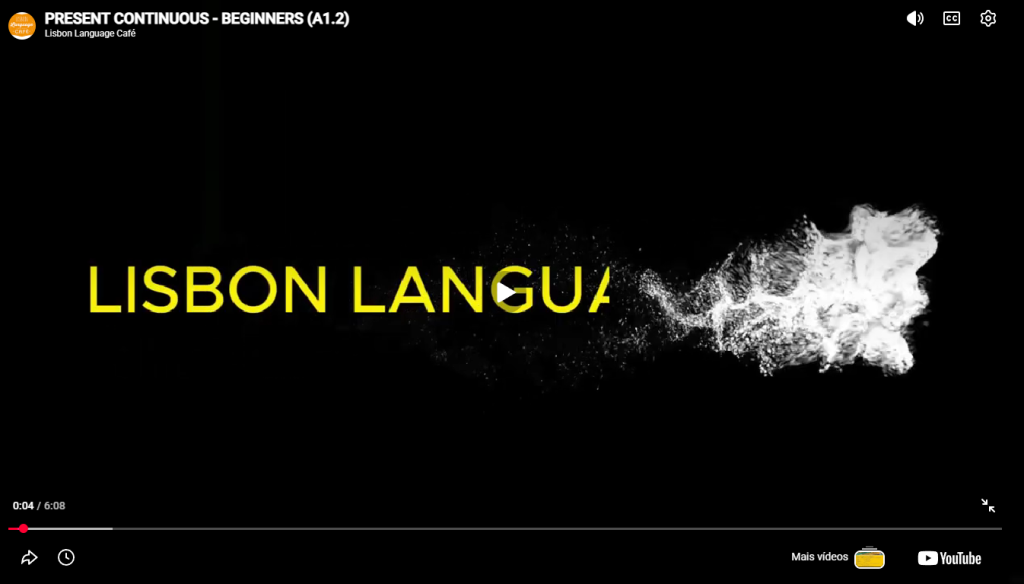 present continuous portuguese video