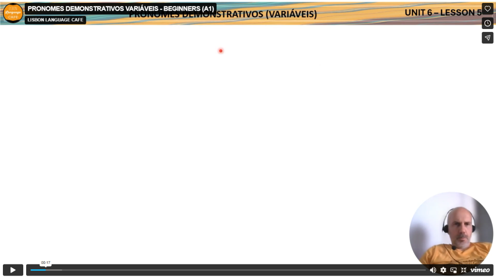 pronomes demonstrativos variáveis portuguese level A1